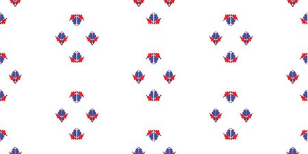 Red and blue embroidery ornament. Fashion texture for fabric textile.のイラスト素材