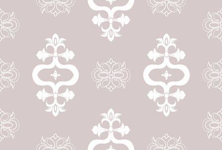Seamless damask pattern wallpaper. Vintage decor in Victorian style. Hand drawn elegant vector...