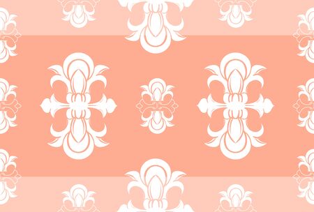 Seamless damask pattern wallpaper. Vintage decor in Victorian style. Hand drawn elegant vector shabby のイラスト素材