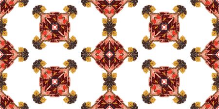 Drapery curves pagan tripe seamless pattern. Indian old surface background. Vector ornament....