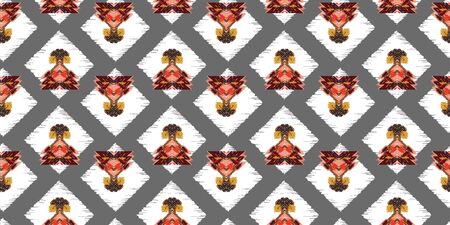 Drapery curves pagan tripe seamless pattern. Indian old surface background. Vector ornament....