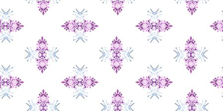 Abstract embroidery seamless ikat pattern. Tribal ethnic folk vector texture. Seamless striped...
