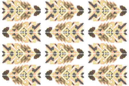 Drapery curves pagan tripe seamless pattern. Indian old surface background. Vector ornament.