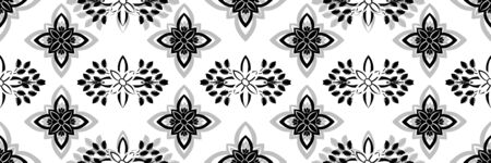 Flower damask ornate seamless pattern. Vector surface design for fabric, apparel textile, book,...