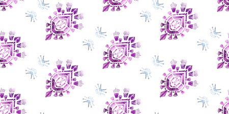 Seamless abstract pattern. Geometric embroidery. Folk ornament. Tribal aztec ethnic vector texture.のイラスト素材
