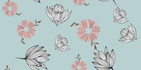 Floral seamless background for textiles, fabrics, covers, wallpapers, print, gift wrapping or any...