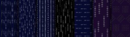 Set, bundle Vector modern geometric seamless pattern. Grey texture with lines, stripes. Decorative silver line for wallpapers, prints, carpet.のイラスト素材