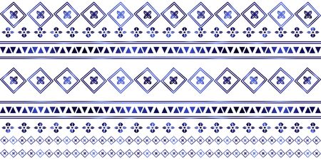 trendy stripes pattern Vector blue line hand drawn seamless background
