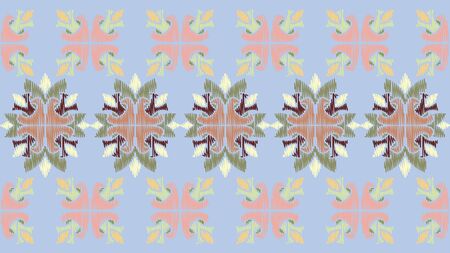 Colorful Ikat ornamentel seamless pattern for textile, wallpaper, card or wrapping paper