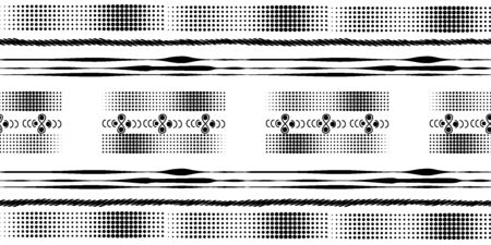 Freehand line seamless pattern. Seamless pattern for fabric, print, wallpaper, packaging. Strocke trandy design.のイラスト素材