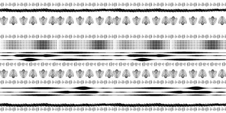 Freehand line seamless pattern. Seamless pattern for fabric, print, wallpaper, packaging. Strocke trandy design.のイラスト素材