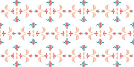 Colorful Ikat ornamentel seamless pattern for textile, wallpaper, card or wrapping paper. Tile for surface designのイラスト素材