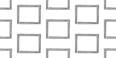 Fasion black line on white backgraund. Seamless pattern for fabric, print, wallpaper, packaging. Strocke trandy surface designのイラスト素材