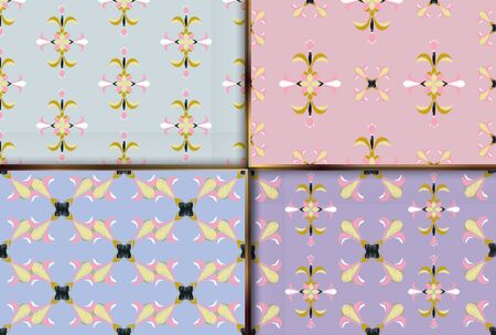 Uzbek ikat silk fabric pattern, motif ethnic indigo blue and white colors. Tite repeat pattern.のイラスト素材