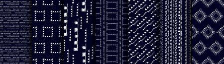 Set seamless stylish minimalistic pattern with white bold and thin hand drawn shapes Great for...