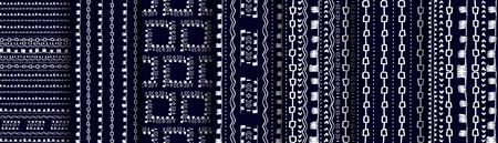 Set seamless stylish minimalistic pattern with white bold and thin hand drawn shapes Great for...