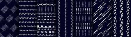Set seamless stylish minimalistic pattern with white bold and thin hand drawn shapes Great for...