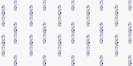 trendy stripes pattern Vector blue line hand drawn seamless backgroundのイラスト素材