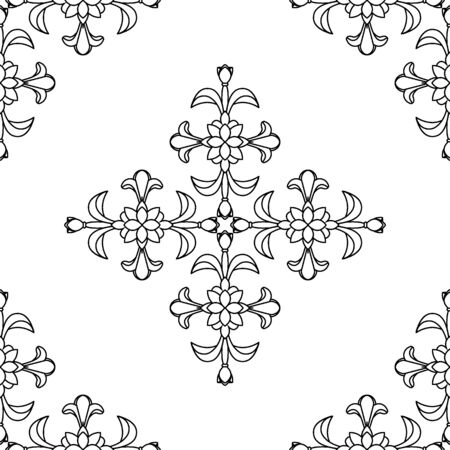 Colorful Ikat ornamentel seamless pattern for textile, wallpaper, card or wrapping paper. Tile for surface designのイラスト素材