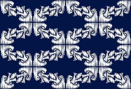 White monohrome floral ornate pattern. Seamless design for fabric, textile, book, interior, wallpaper. Vectorのイラスト素材