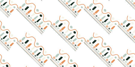Seamless hand drawn geometric pattern with national striped color background. Repeatable Design. Abstract Vector hand drawn element.のイラスト素材