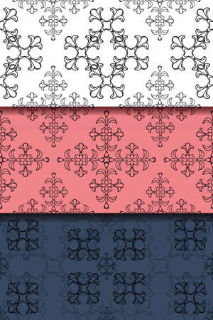 Set damask pattern. wallpaper decorative ornament textureのイラスト素材