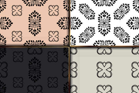 Vector ornament decor. Baroque background textures.Victorian fabric tileVector ornament decor. Baroque background textures.Victorian fabric tileのイラスト素材