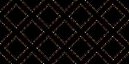 Abstract shapes geometric pattern with lines. Simple graphic print. A seamless vector background. Dark and gold texture.のイラスト素材