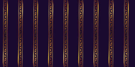 Abstract shapes geometric pattern with lines. Simple graphic print. A seamless vector background. Dark and gold texture.のイラスト素材
