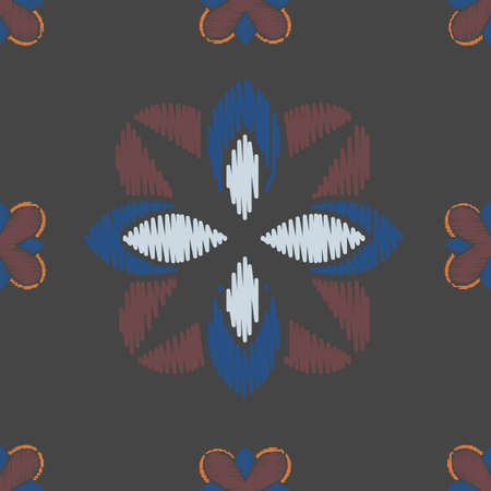 Ikat striped colorful on color background. Etnic aztec design seamless pattern.のイラスト素材