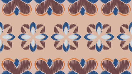 Ikat striped colorful on color background. Etnic aztec design seamless pattern.のイラスト素材