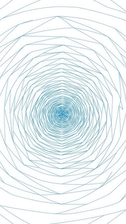 This image features an abstract design with a spiral pattern created from intersecting lines. The artwork showcases a gradient color transition, with hues of blue against a white background. The composition employs a central focus, suggesting depth and movement. It could be used for various design, marketing, or illustrative projects.の素材