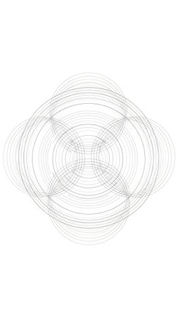 This image presents an abstract design featuring a series of overlapping concentric circles. The artwork is characterized by subtle gradients and a monochromatic color scheme. It's composed against a clean white backdrop, creating a sense of openness and visual simplicity. The design may be suitable for various commercial uses.の素材