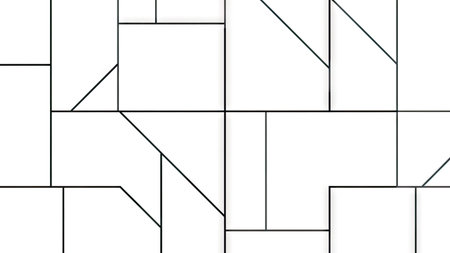 This image showcases a graphic design with a geometric pattern. The composition features a variety of shapes and lines in contrasting black and white. The simple style and clean aesthetic of the design suggest potential applications in various creative projects. The image could be used for both commercial and editorial purposes.の素材