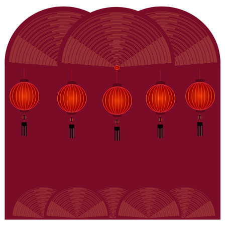 Red Chinese Lantern - Illustrationのイラスト素材