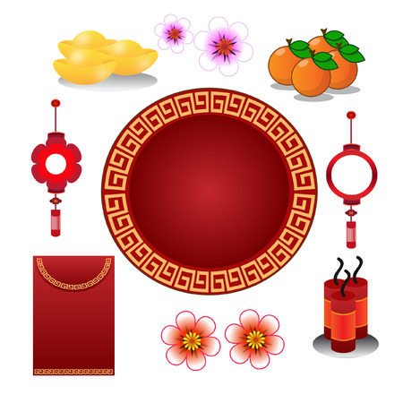 Chinese new year decorationのイラスト素材