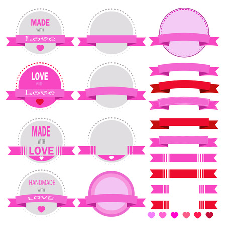 Vector set of artistic valentines day design elementsのイラスト素材