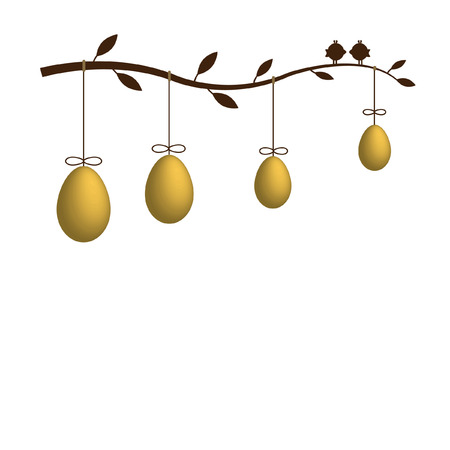 Golden eggs for your Easterのイラスト素材