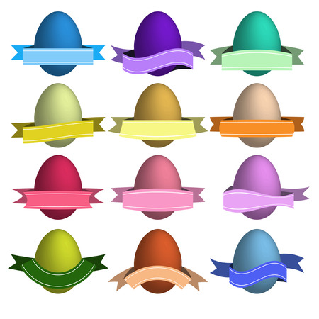 Eggs with ribbon - Illustrationのイラスト素材