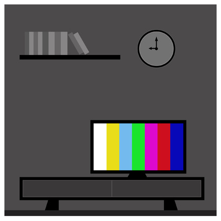 Color TV in the living roomのイラスト素材