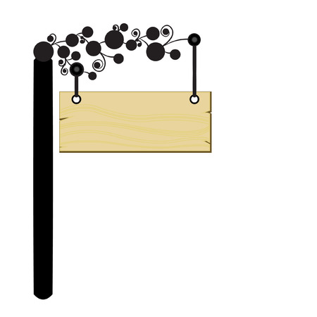 Wrought iron wood wall plaqueのイラスト素材
