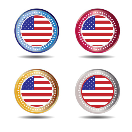 Ribbon banner  flag American vectorのイラスト素材