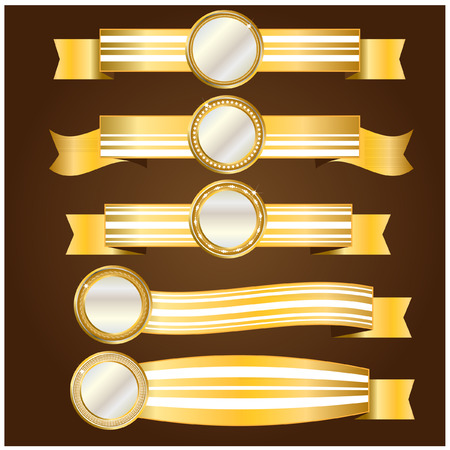 Gold ribbonのイラスト素材