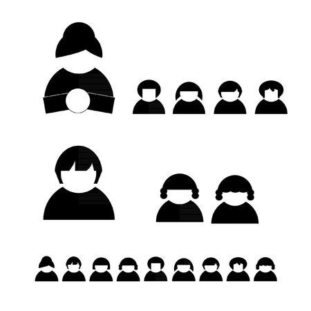 People silhouettes vector shapsのイラスト素材
