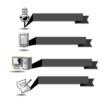 Ribbon communication vectorのイラスト素材