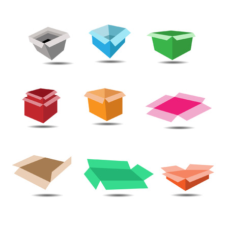 Colorful box and shadowのイラスト素材