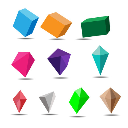 Dimensional shapes and shadowsのイラスト素材