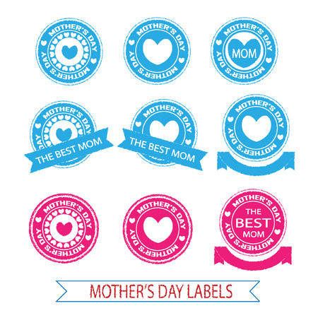 Labels mother day vectorのイラスト素材
