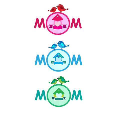 Banners with brids for mother day vectorのイラスト素材