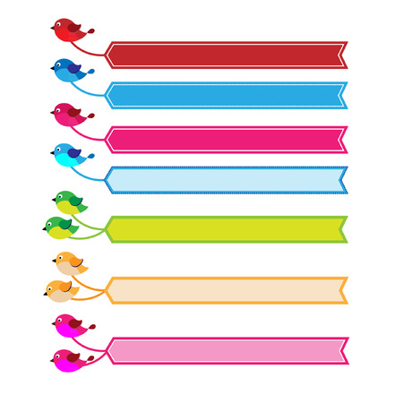 Bird and label vectorのイラスト素材